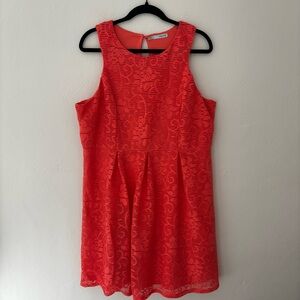 Maurices Vibrant Coral Floral Textured Summer Dress